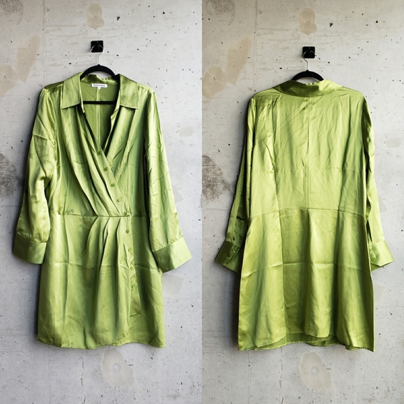 ⭕️ SOLD ⭕️ NWOT Reformation Alaine Silk Mini Dress - Avocado Green (14) - Picture 3 of 7